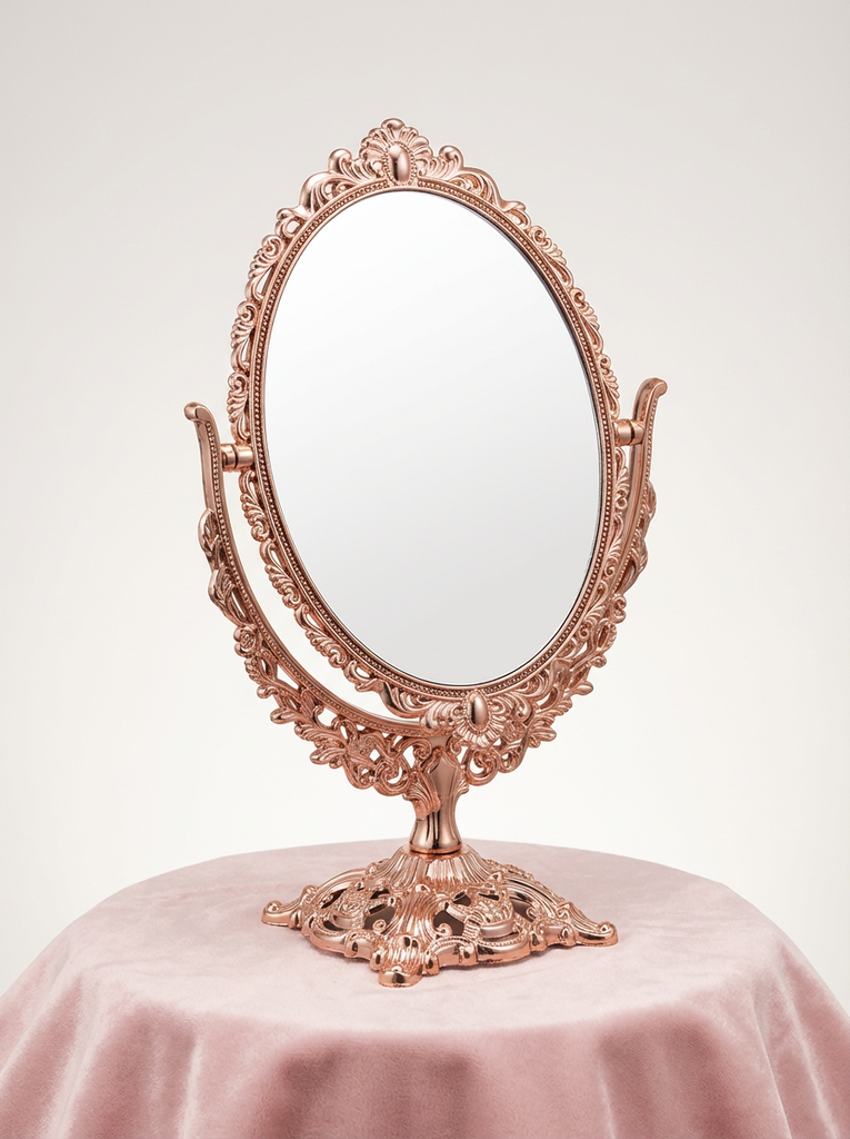 Rose Gold Victorian Vanity Mirror