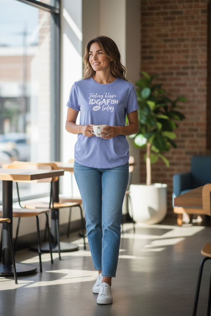 “Feeling Kinda IDGAFish Today” Tee 💜 – Sassy Graphic T-Shirt for Women