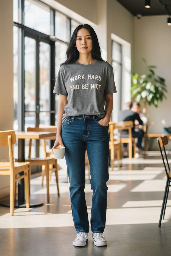 Work Hard and Be Nice Tee 💕 – Motivational Graphic Shirt