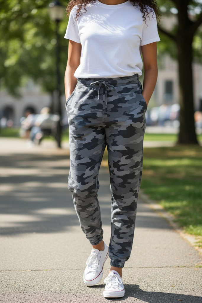 Gray Camo Jogger Pants |✨ Comfy Drawstring Sweatpants for Casual Streetwear & Lounge Days ✨