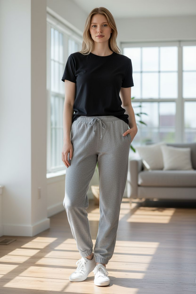 ✨ Soft Gray Drawstring Joggers | Everyday Casual Lounge Pants for Women 🩶 Cozy Fit & Effortless Style 🌸