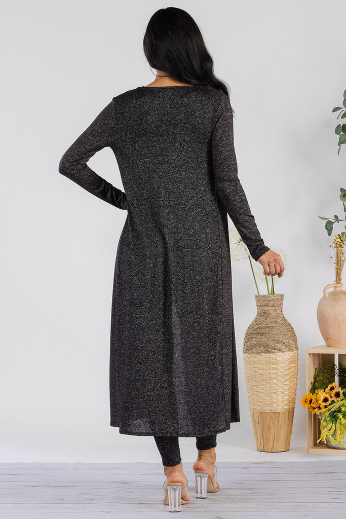 Heather 3-Piece Leggings Set with Maxi Duster & Crop💃✨